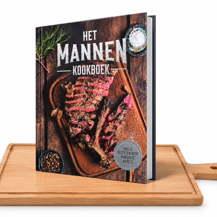 Vuur & Rook Puur Hout Beuken Steakplank 40 cm + Mannenkookboek