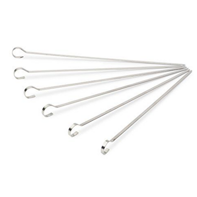 Vuur & Rook RVS Platte Saté / Sjasliek / Shish Kebab Pennen 15 cm 10 stuks